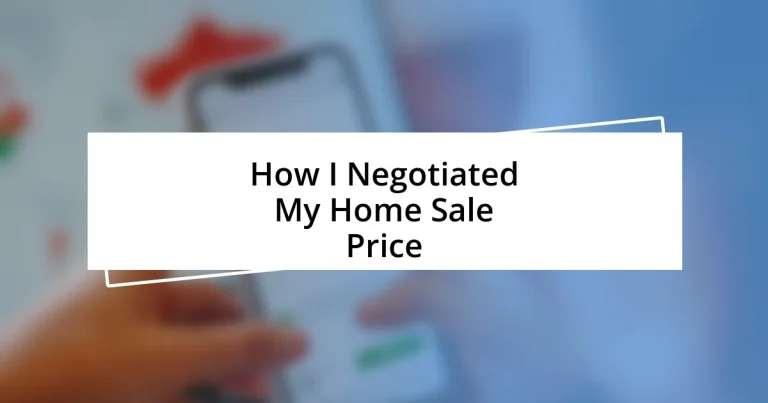 How I Negotiated My Home Sale Price