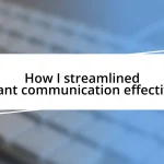 How I streamlined tenant communication effectively