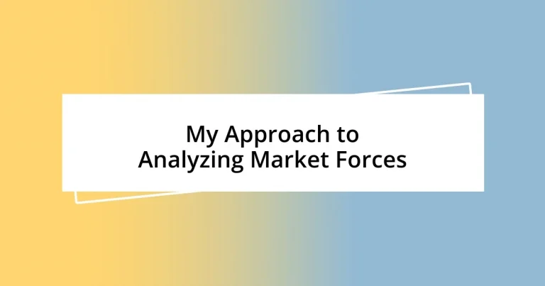 My Approach to Analyzing Market Forces