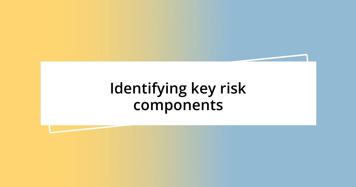 Identifying key risk components