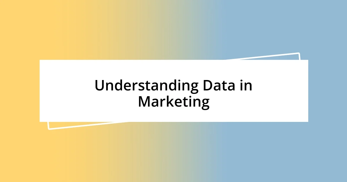 Understanding Data in Marketing