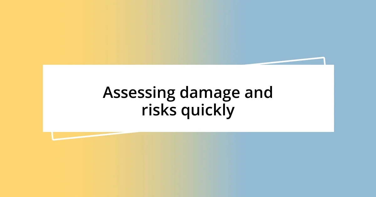 Assessing damage and risks quickly