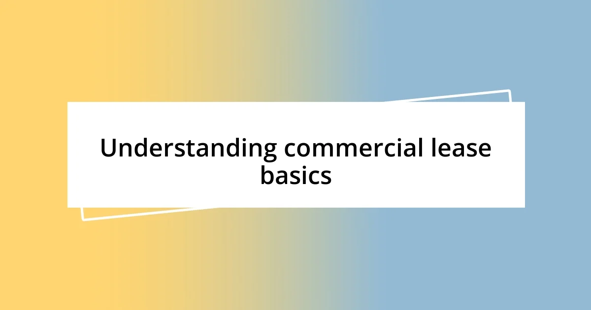 Understanding commercial lease basics