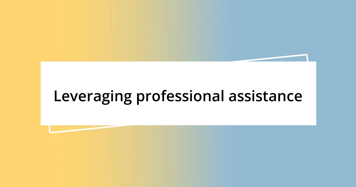 Leveraging professional assistance